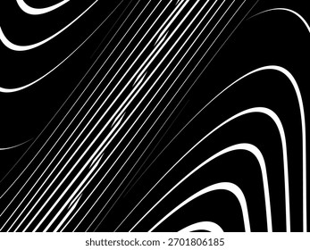 Black background with white abstract line pattern. Modern abstract background.	
