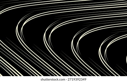 Fondo negro con patrón de línea abstracta blanca. Fondo abstracto moderno.