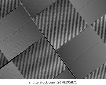 Fondo negro con líneas abstractas blancas que forman un cuadrado.