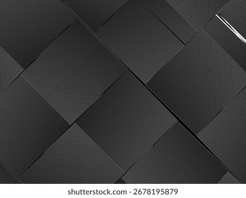 Fondo negro con líneas abstractas blancas que forman un cuadrado.