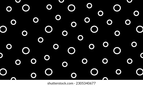 Black background with white circles