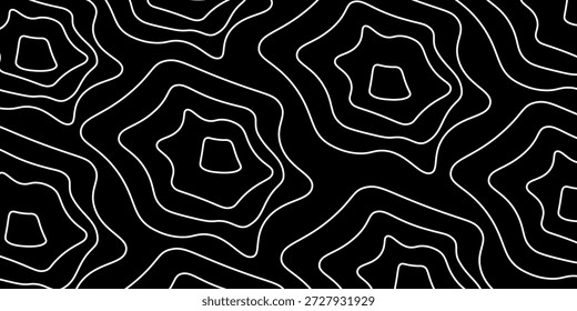 Plano de fundo preto com padrão de linha de contorno branco.