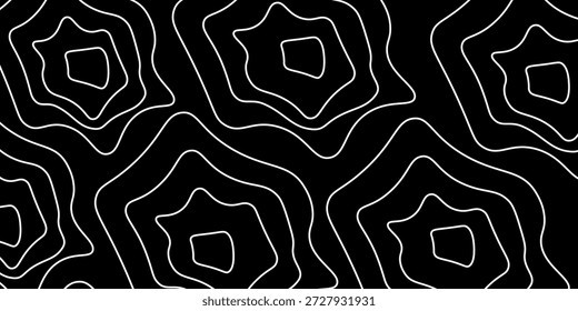 Plano de fundo preto com padrão de linha de contorno branco.