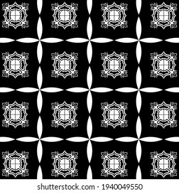 fondo negro con patrón floral blanco