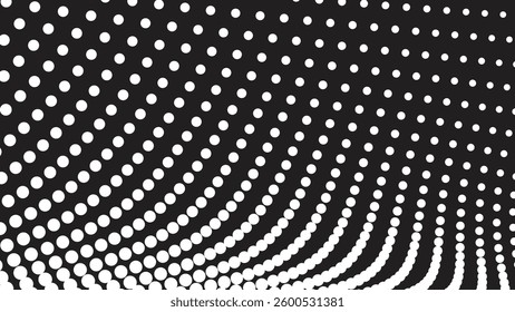 Black background with white halftone abstract for wallpaper or backdrop