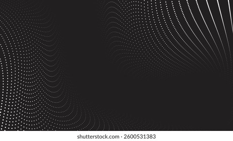 Black background with white halftone abstract for wallpaper or backdrop