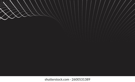 Black background with white halftone abstract for wallpaper or backdrop