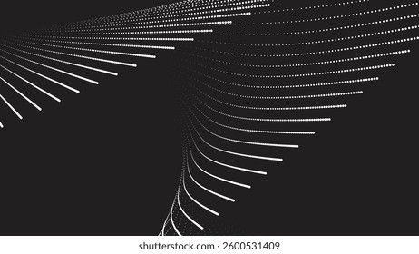 Black background with white halftone abstract for wallpaper or backdrop