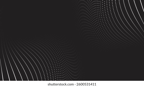 Black background with white halftone abstract for wallpaper or backdrop