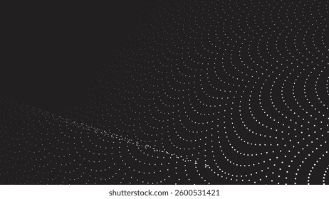 Black background with white halftone abstract for wallpaper or backdrop
