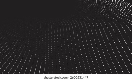 Black background with white halftone abstract for wallpaper or backdrop