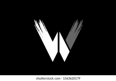 Black Background Black White Letter W Stock Vector (Royalty Free ...