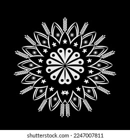 Schwarzer Hintergrund Weiße Linien Blumendesign Illustration schön, geeignet für Tapete, Hintergrundbild, schön