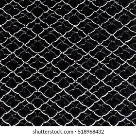 Black background with white mesh. White Wire Mesh on a black background. Dark realistic vector background