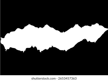 Black background with white paper torn in the center