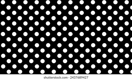 Black background with white polka dots