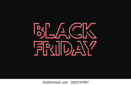 Black background white and red text lettering, Black Friday Sale