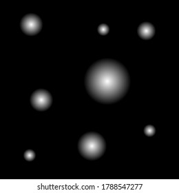 black background with a white sphere of light