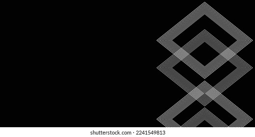 Black background and white square line