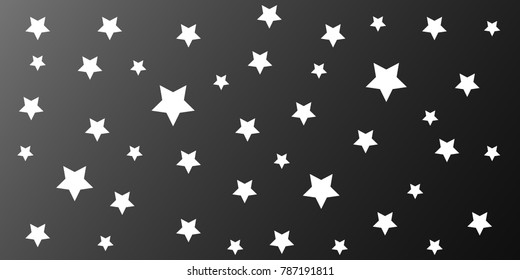 Black background, white stars