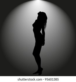 black background with woman
