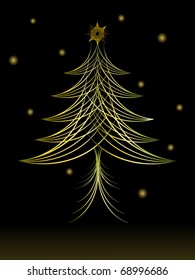 black background with xmas tree