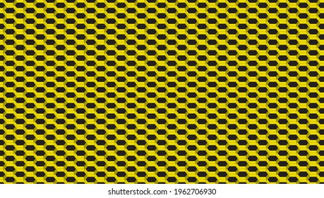 Black background and yellow 3D hexagon background