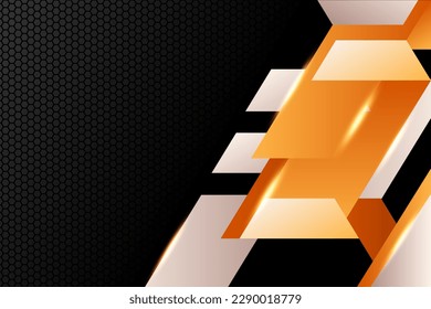 black background yellow abstract polygon shape design