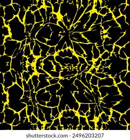 black background yellow cracks abstract vector