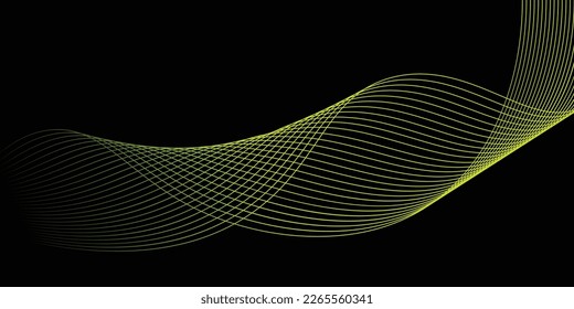 Black background and yellow line wave 