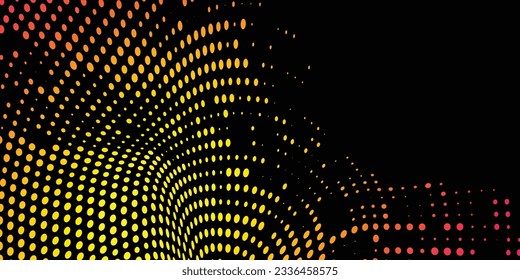 Black background and yellow and pink dot