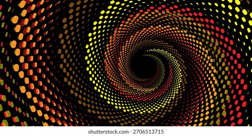 Fondo negro y punto amarillo y rosa