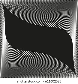 Black background for your amazing design with white curved lines of dots. 