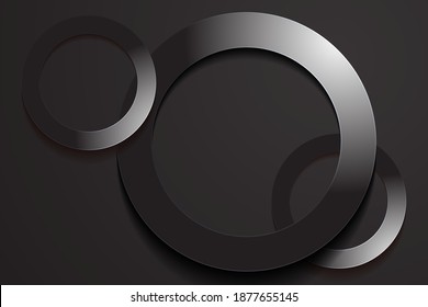 black backgrounds. 3d circle papercut layer background.