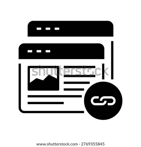Black Backlinks Icon with solid or glyph style