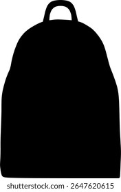 Ícone preto de mochila em estilo plano. Silhueta simples de viagem ou mala de escola simbolizando caminhadas, educação, turismo ou aventura. Ideal para acampar, vida estudantil ou temas de atividade ao ar livre. ve isolado