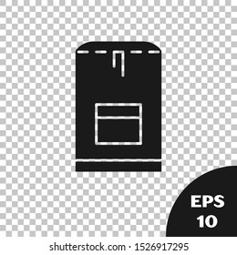 Black Backpack icon isolated on transparent background. Diving underwater equipment.  Vector Illustration