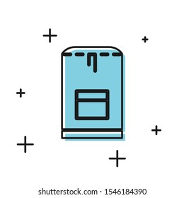 Black Backpack icon isolated on white background. Diving underwater equipment.  Vector Illustration