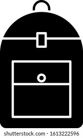 Black Backpack icon isolated on white background.  Vector Illustration