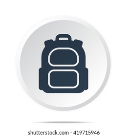 Black Backpack icon on white web button