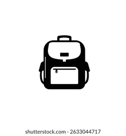 Black backpack icon school bag travel pack