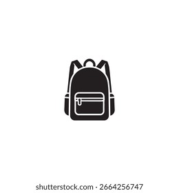 Black Backpack icon. Vector icon isolated on white background.


