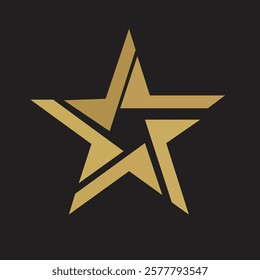 black backround with star logo design
