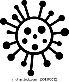 Black Bacteria icon isolated on white background. Bacteria and germs, microorganism disease causing, cell cancer, microbe, virus, fungi.  Vector Illustration