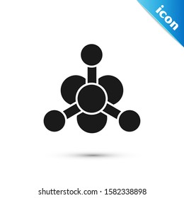 Black Bacteria icon isolated on white background. Bacteria and germs, microorganism disease causing, cell cancer, microbe, virus, fungi.  Vector Illustration