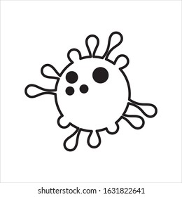 Black Bacteria icon isolated on white background. Bacteria and germs, microorganism disease causing, cell cancer, microbe, virus, fungi