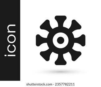 Black Bacteria icon isolated on white background. Bacteria and germs, microorganism disease causing, cell cancer, microbe, virus, fungi.  Vector