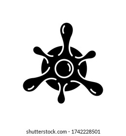 Black bacteria virus of coronavirus vector icon illustration isolated on white background. Outline sign, pictogram. Symbol logo illustration covid-19 concept.