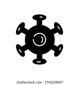 Black bacteria virus of coronavirus vector icon illustration isolated on white background. Outline sign, pictogram. Symbol logo illustration covid-19 concept.