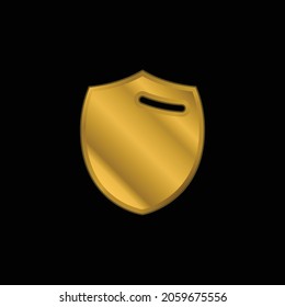 Black Badge gold plated metalic icon or logo vector